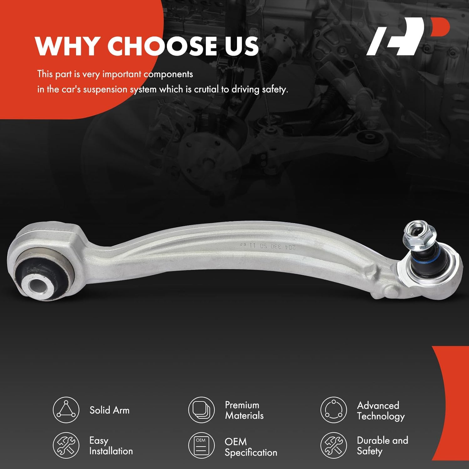 A-Premium Front Right Lower Control Arm with Ball Joint, Compatible with Mercedes-Benz C63 AMG 2008-2011, CLK63 AMG 2007-2008