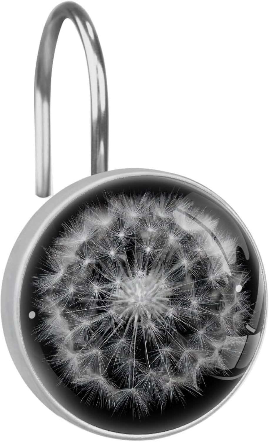 Nautical Shower Curtain Hooks, Pastel Toned Sea Shell Starfish Mollusk Seahorse Coral Reef Motif Design,12 Piece Crystal Grass Decorative Rolling Shower Curtain Rings Hooks for Bathroom