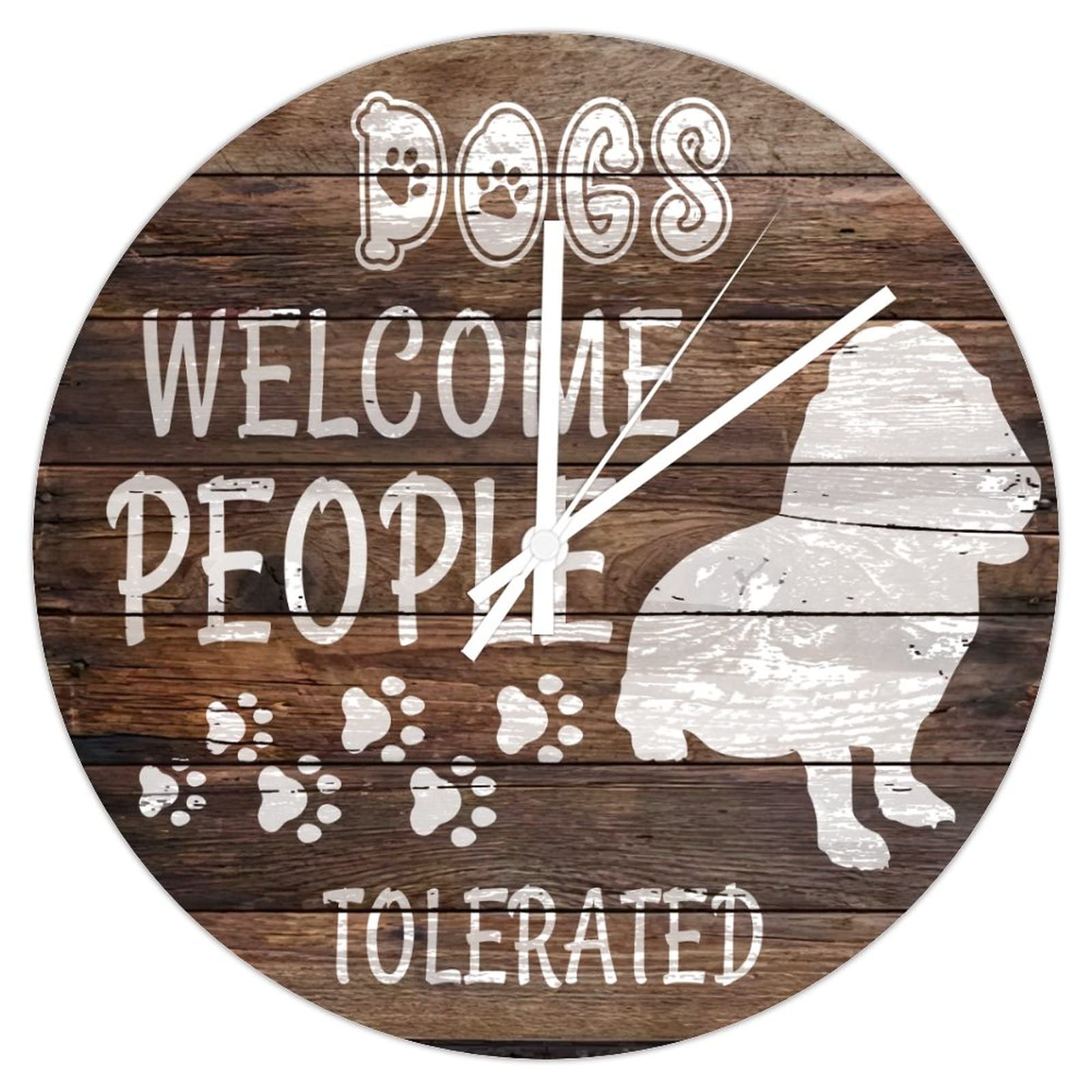 Horloge murale en PVC chiens pour salon cuisine chambre salle de bain 30,5 cm