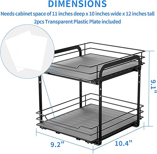Miniatura 2 de RCHYFEED Organizador de especias para gabinete, 2 niveles extraíbles para armarios interiores y despensa, estante vertical de especias resistente