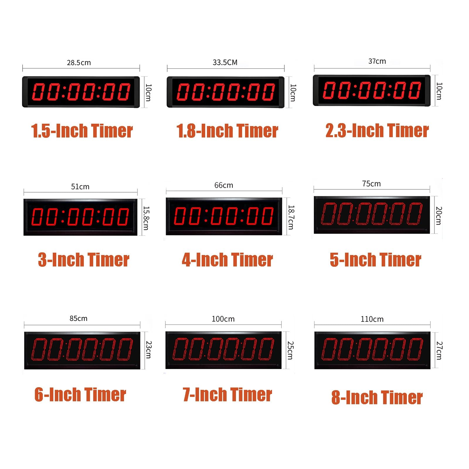 Timer da competizione a 6 cifre LED Orologio da parete digitale con cronometro for palestra 1.5Inch