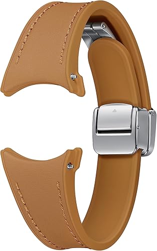 SAMSUNG Galaxy Watch 6, 5, 4 Series Hybrid Eco Leather Band, ancho, cierre magnético con hebilla en D para hombres y mujeres, correa de repuesto