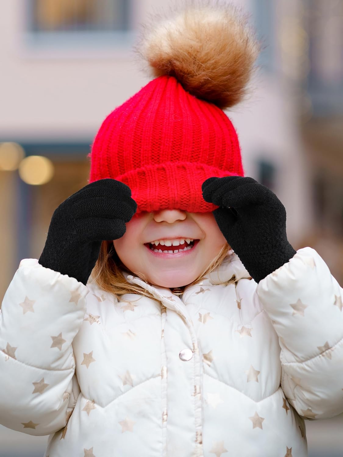 Glooarm 2 Pairs Kids Gloves Winter Thermal Wool Fleece Lined Gloves Thick Knit Glove for Cold Weather Boys Girls 4-12 Years - Image 7