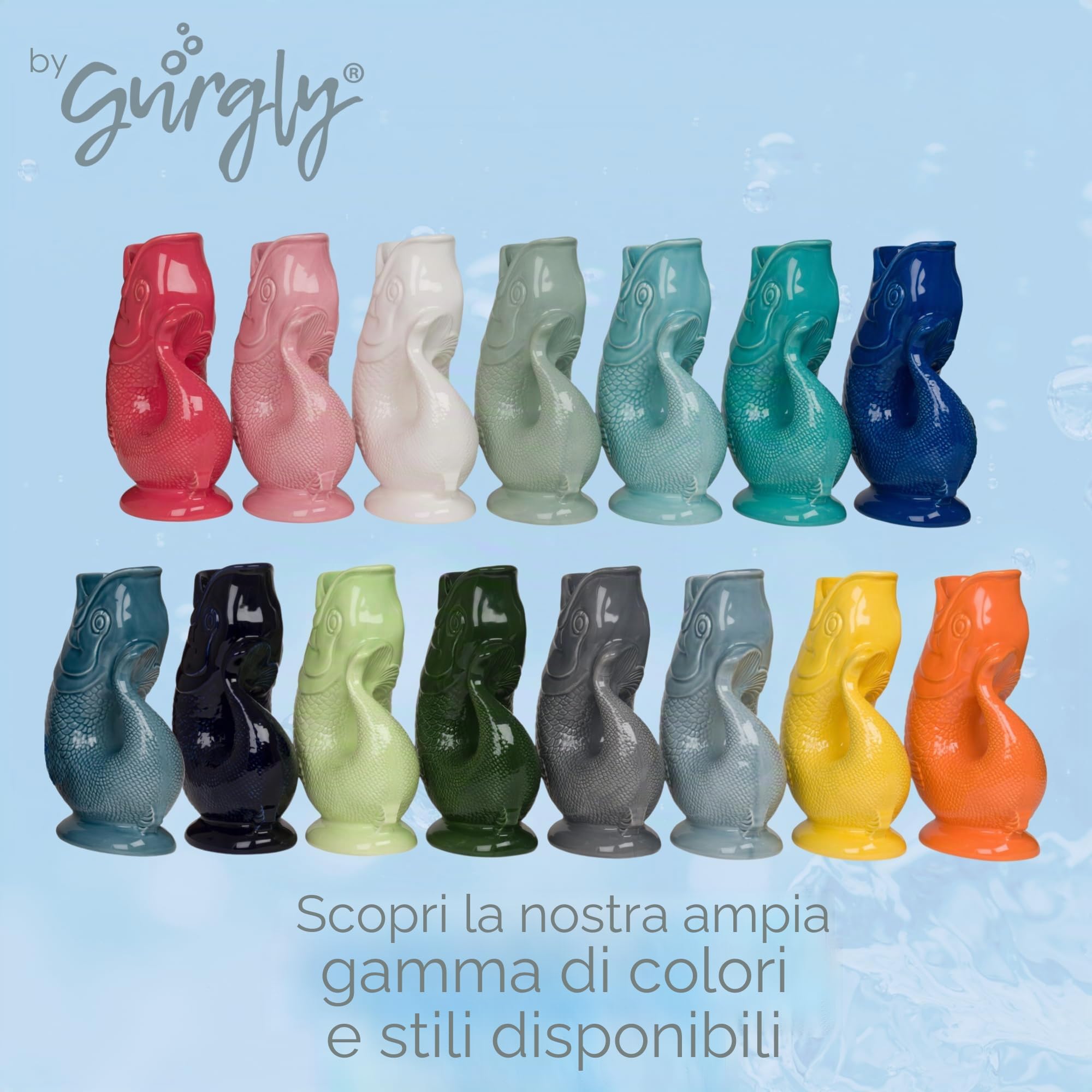 Iconic Aqua Glug Jug Grand 28 cm 1,4 L - Brocca d'acqua per pesce, vaso decorativo per pesci ornamento caraffa