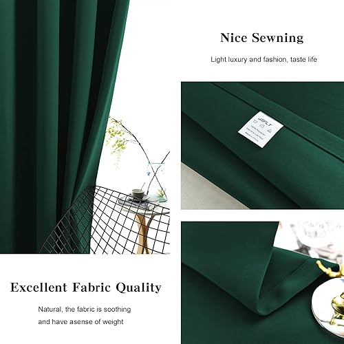 Miniatura 30 de Cortinas Opacas para Dormitorio con Aislamiento Térmico de Ojales Sólidos para Ventana Extra Anchas para Puerta Corredera, Juego de 2 Paneles de