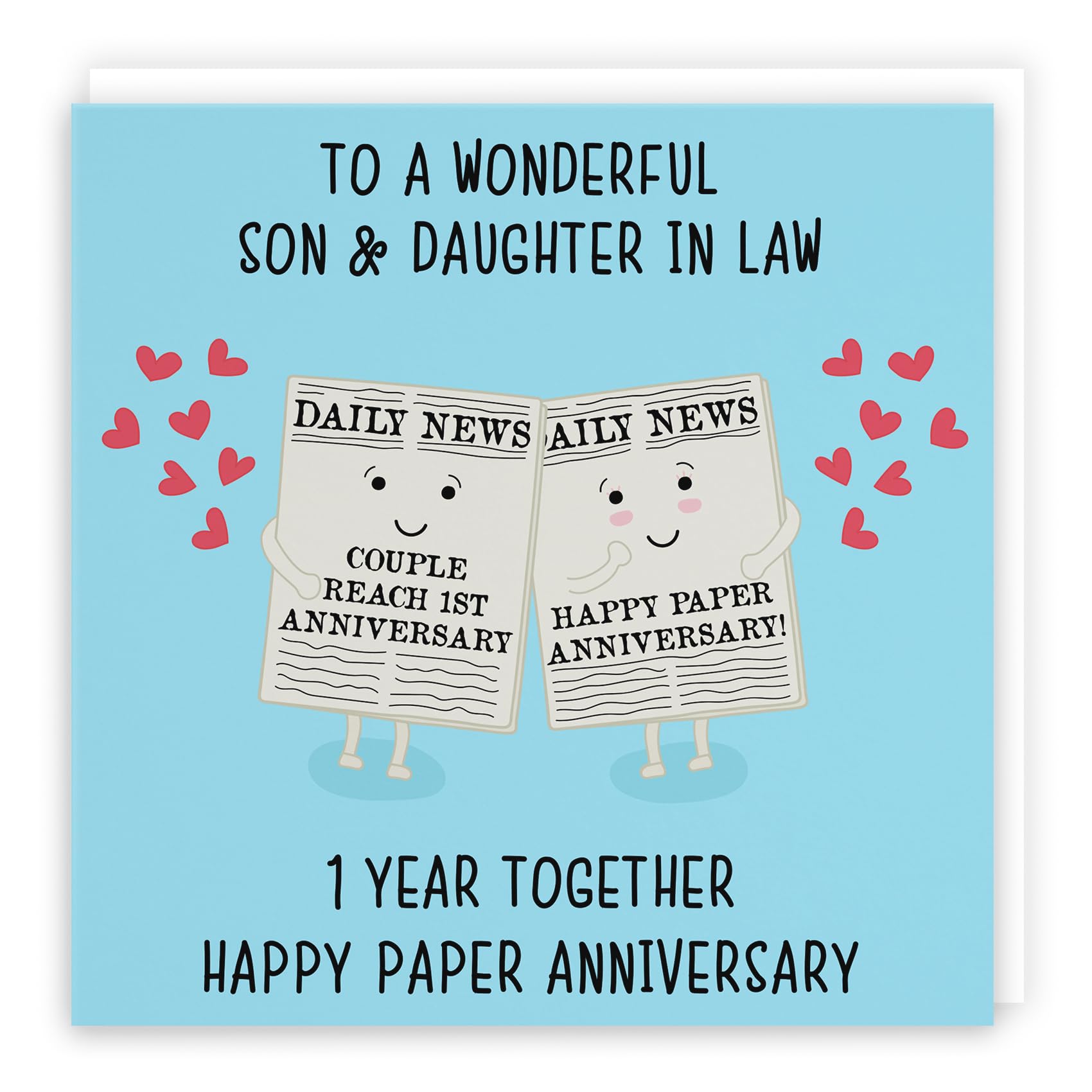 Hunts England, Son And Daughter In Law 1st Anniversary Card, Fun Cute Anniversary Card, 1 Year Together