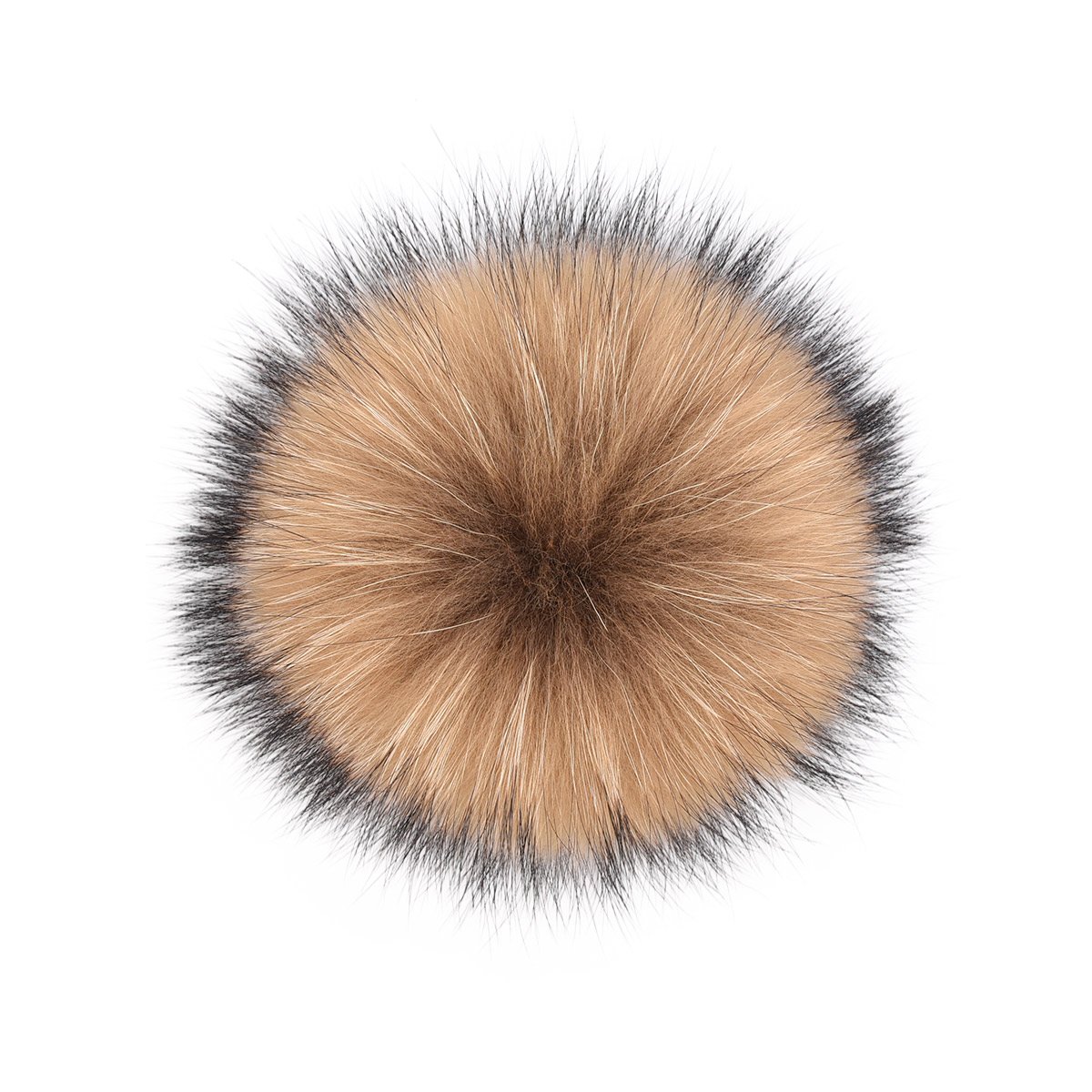 SOMALERReal Raccoon Fox Fur Pompom with Button Big Fur Ball for Beanies DIY Fur Accessories