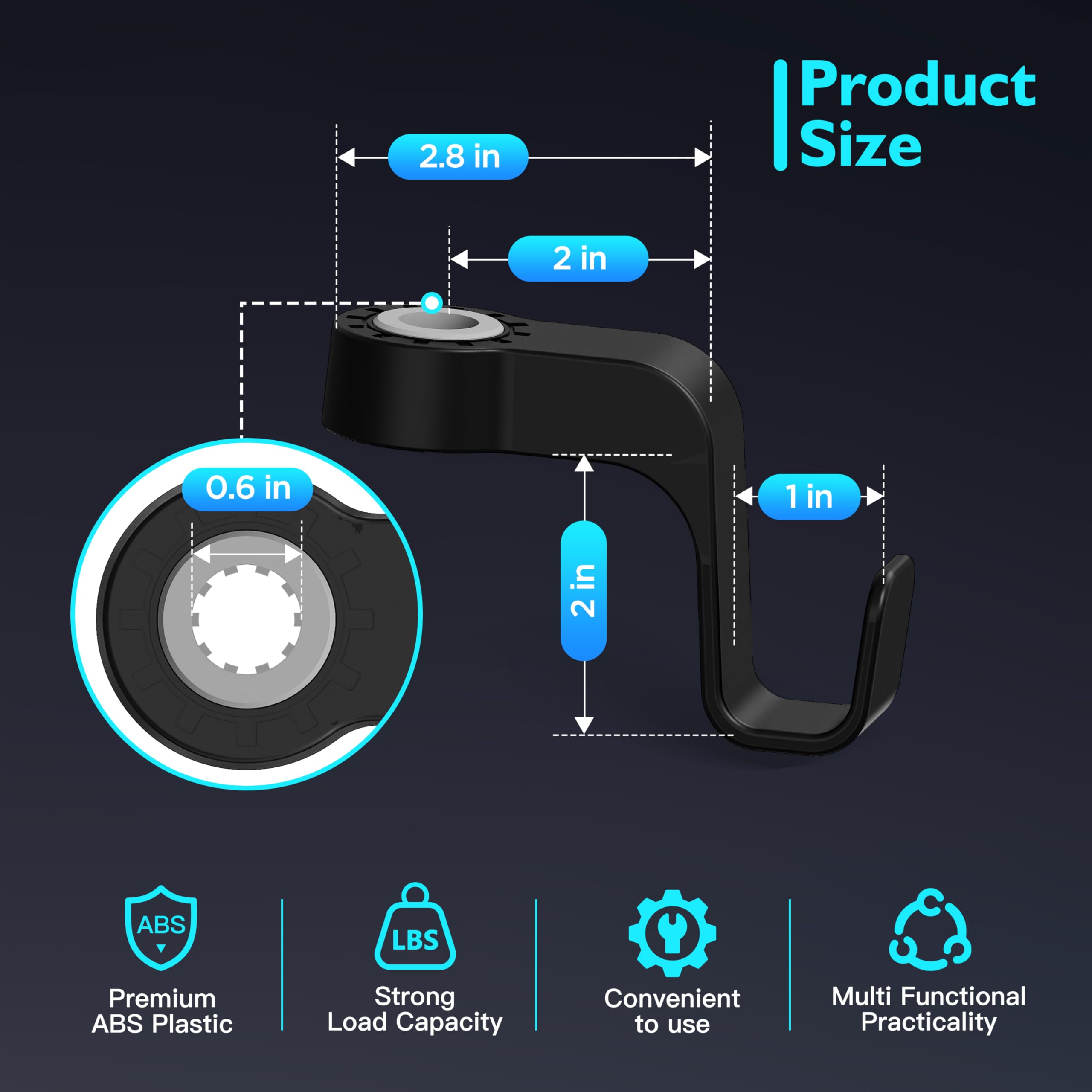Amooca Ganchos para asiento de coche, anticaídas, para reposacabezas, organizador automotriz de ajuste universal para bolso, abrigo, paquete de 2