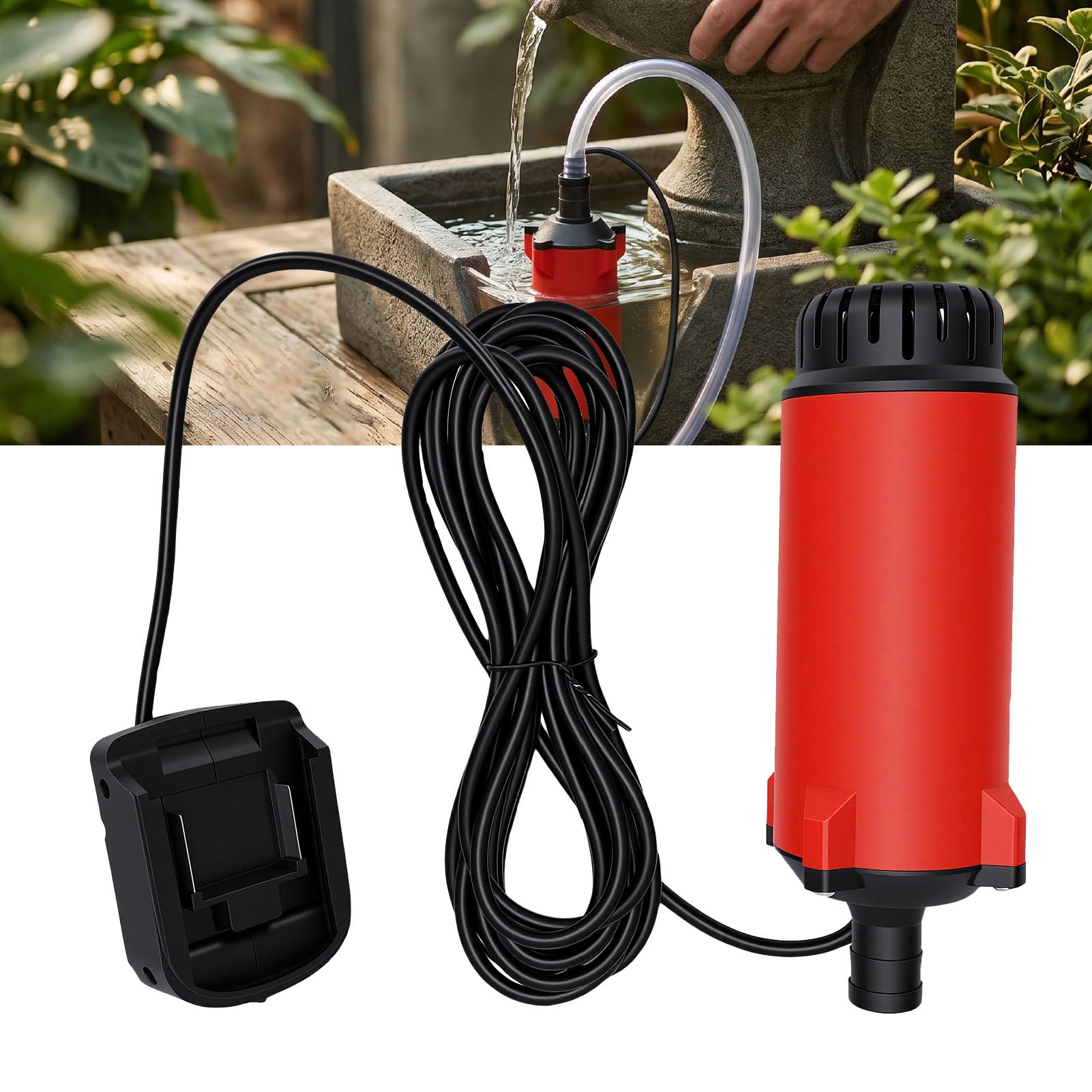 Bomba Sumergible Sin Cable, Diseño Portátil de Alto Flujo para