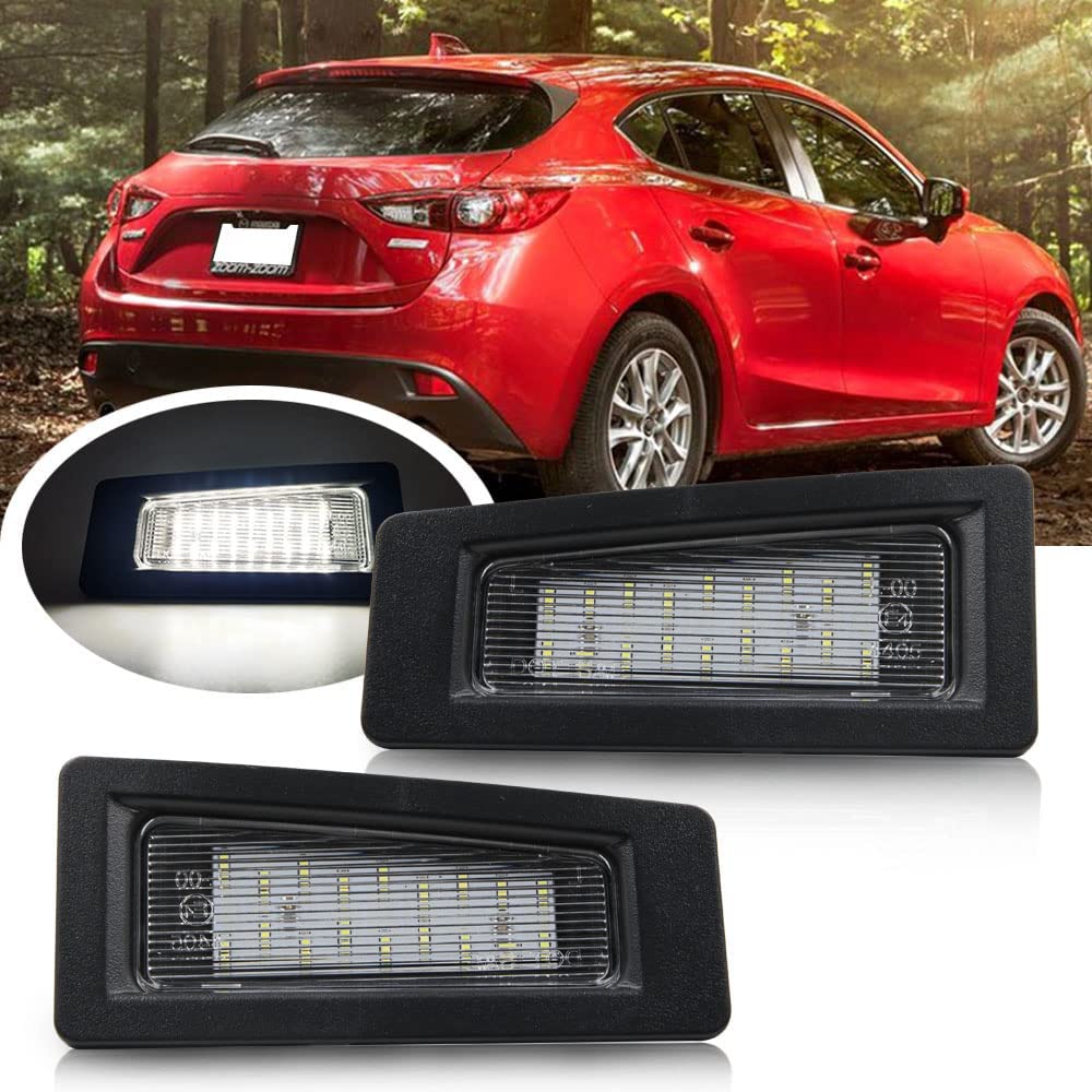 2 Chiếc Đèn LED Trắng Biển Số Đèn Cho Xe Mazda 3 Axela 2014-2018 Dành