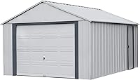 Vista 43 de Arrow Shed 12' x 10' Murryhill Garage Galvanized Steel Extra Tall Walls Prefabricated Shed Storage Building, 12' x 10', Flute Gray