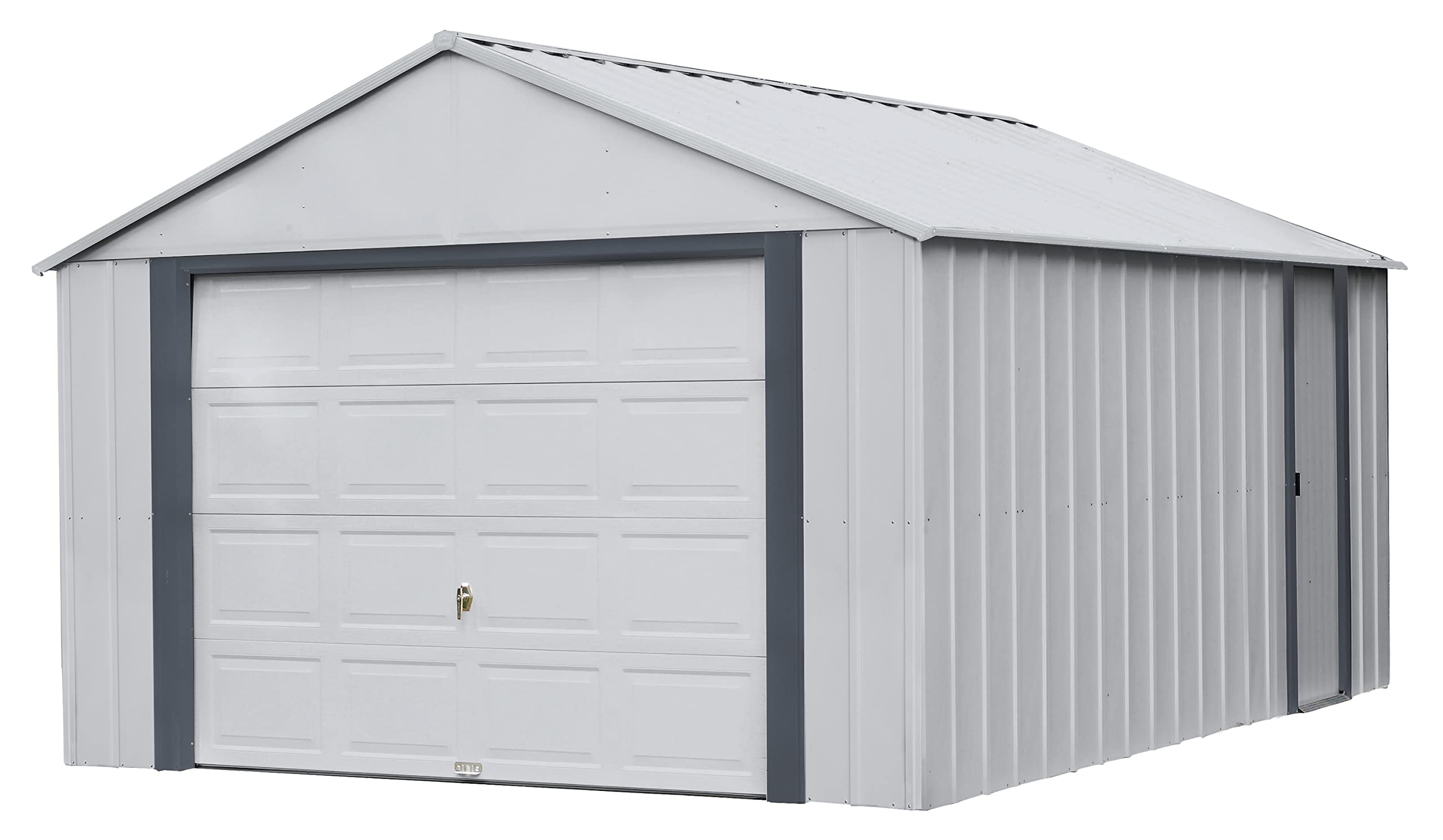 Arrow Shed 12' x 17' Murryhill Garage Galvanized Steel Extra Tall Walls Prefabricated Shed Storage Building, 12' x 17', Flute Gray