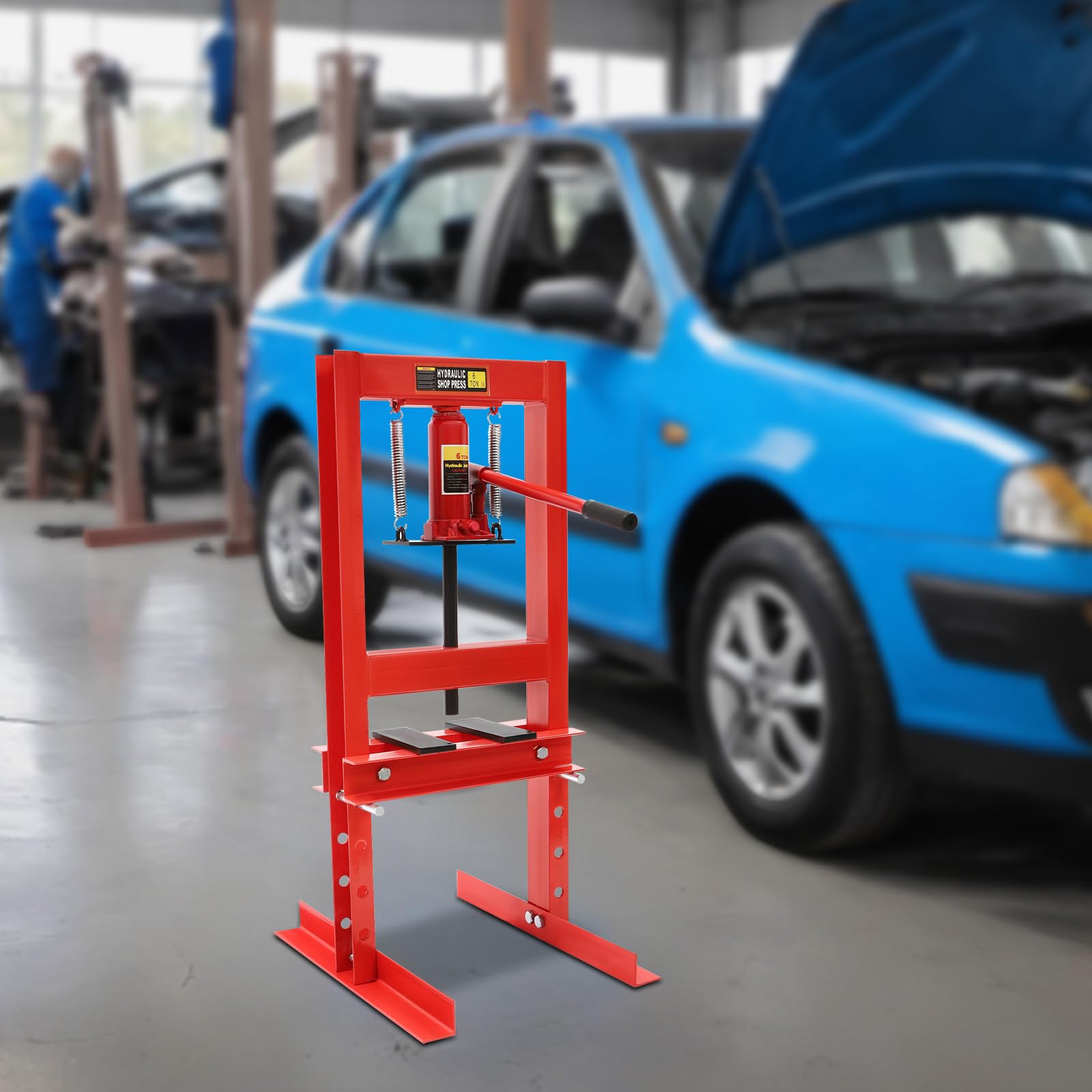 Pressa da officina professionale 6T, pressa idraulica in acciaio, pressa per telaio, forza di pressatura regolabile in altezza, per pressatura, timbratura, formatura a forma di H