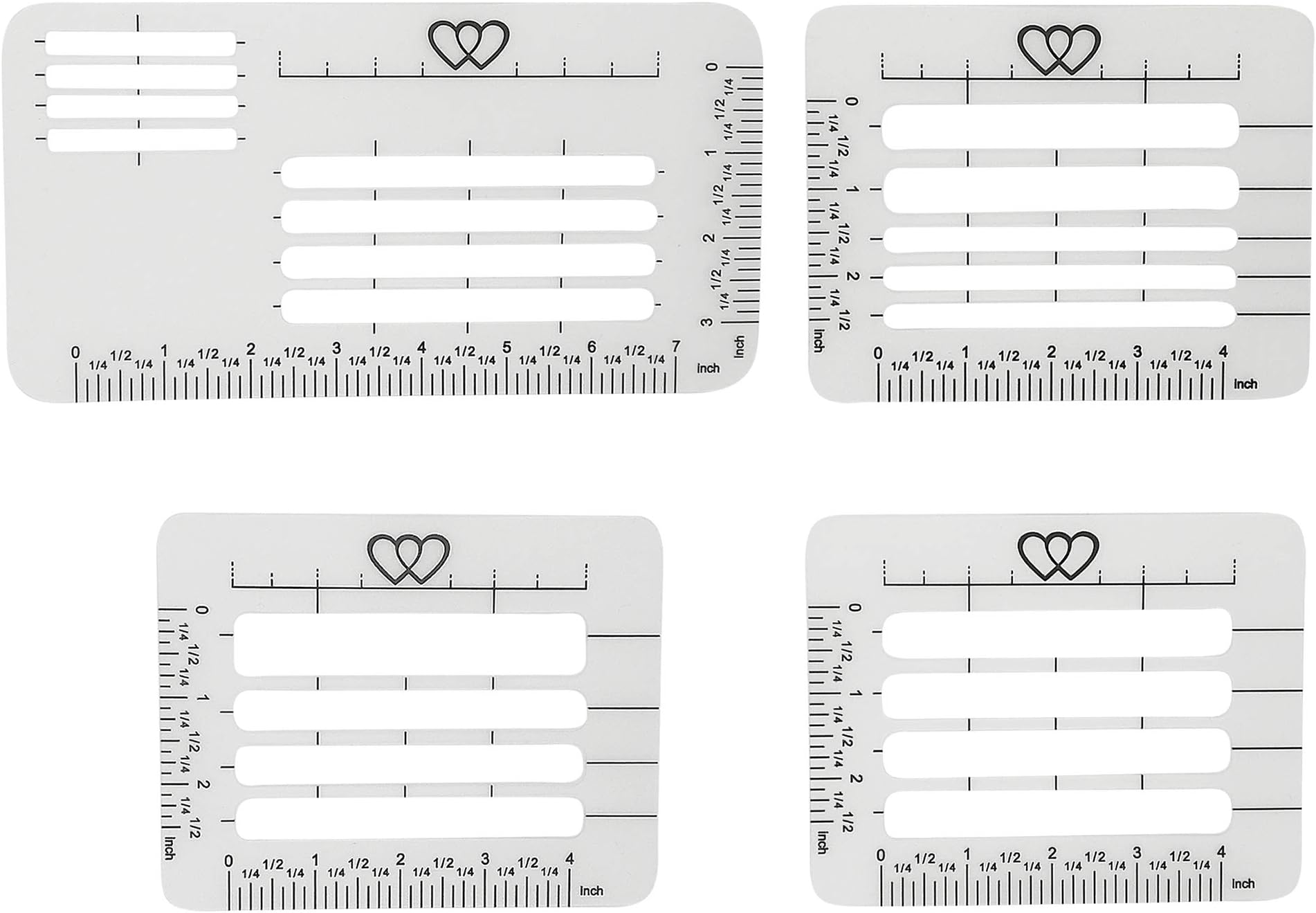 Meikeer 4 Pcs Envelope Guide Stencil Templates for Wide Range of Envelopes, Sewing, Thank You Card, Scrapbooking Template (4 Style)