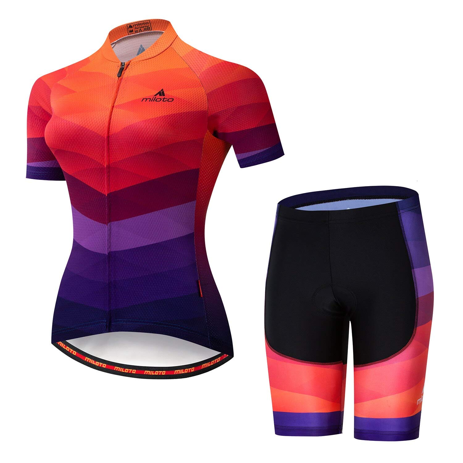 MILOTOCycling Jerseys Team Bike Shirts Women Biking Tops Clothing Bicycle Short Sleeve Sets