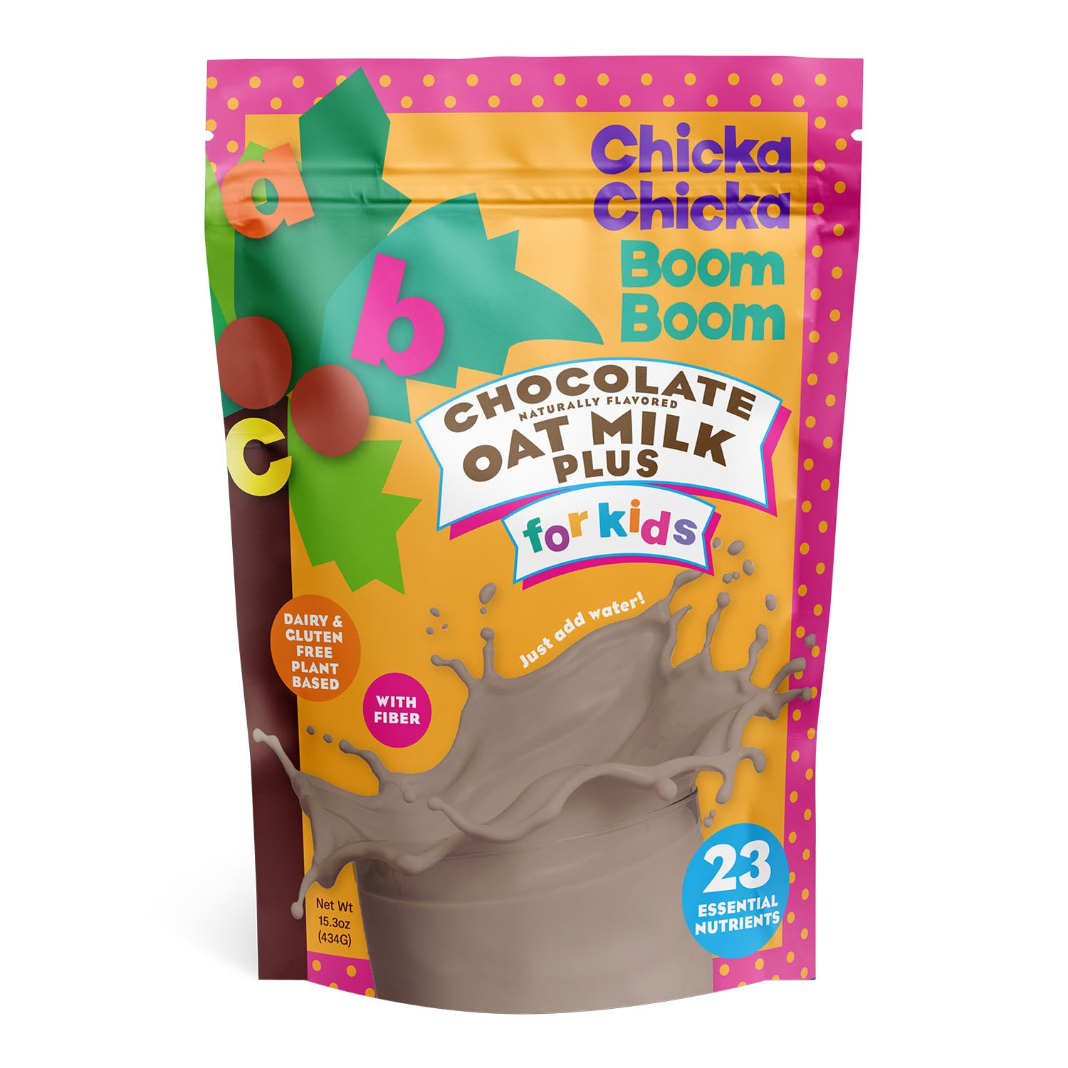 Chicka Chicka Boom Boom Chocolate Oat Milk Plus, Plant-Based Toddler Protein Drink Mix, 23 Vitamins & Minerals, Dairy-Free, FOS for Digestion, Kid-Friendly Taste, Ages 1+