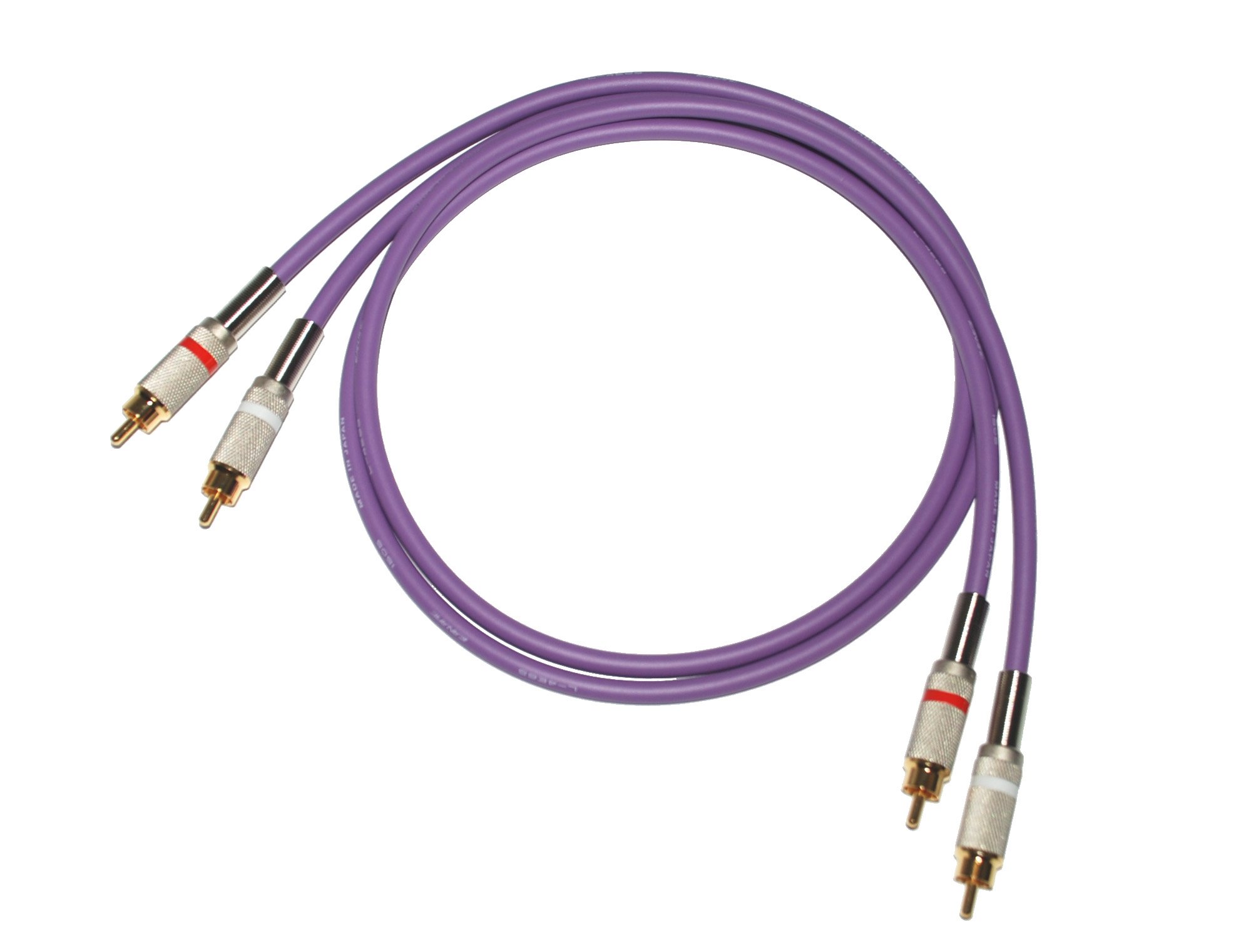 【新品】CANARE L-4E6S RCA・オーディオケーブル50cm×2本 紫 PRO CABLE - アナログケーブル -