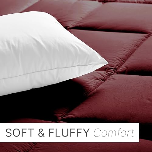 Miniatura 5 de CGK Unlimited - Edredón mullido, Microfibra, Burgundy, King