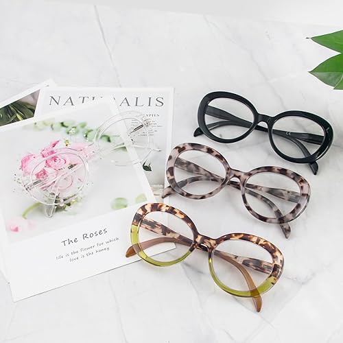 Miniatura 7 de DXYXYO Lentes de lectura estilo Oprah de gran tamaño para mujer, bloqueo de luz azul, elegantes lectores con bisagra de resorte