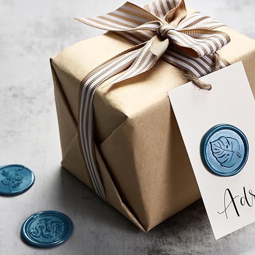 Miniatura 4 de UNIQOOO - Barras de cera de sellado para pistola de pegamento tono joya zafiro azul teñido para sello de cera  Ideal para invitaciones de boda,