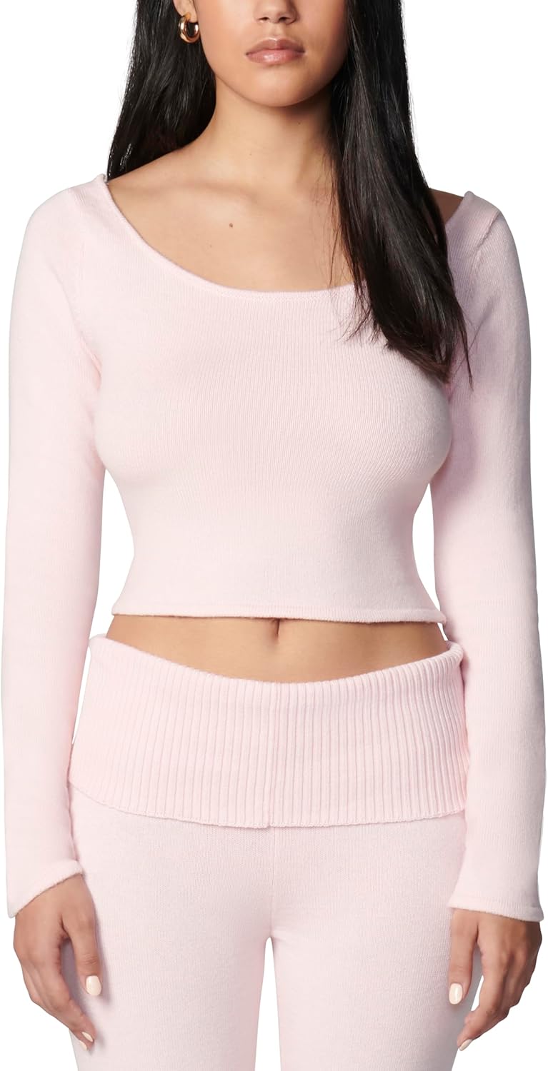 Florence by Mills Womens Barre Collection Crossback Sweater Top