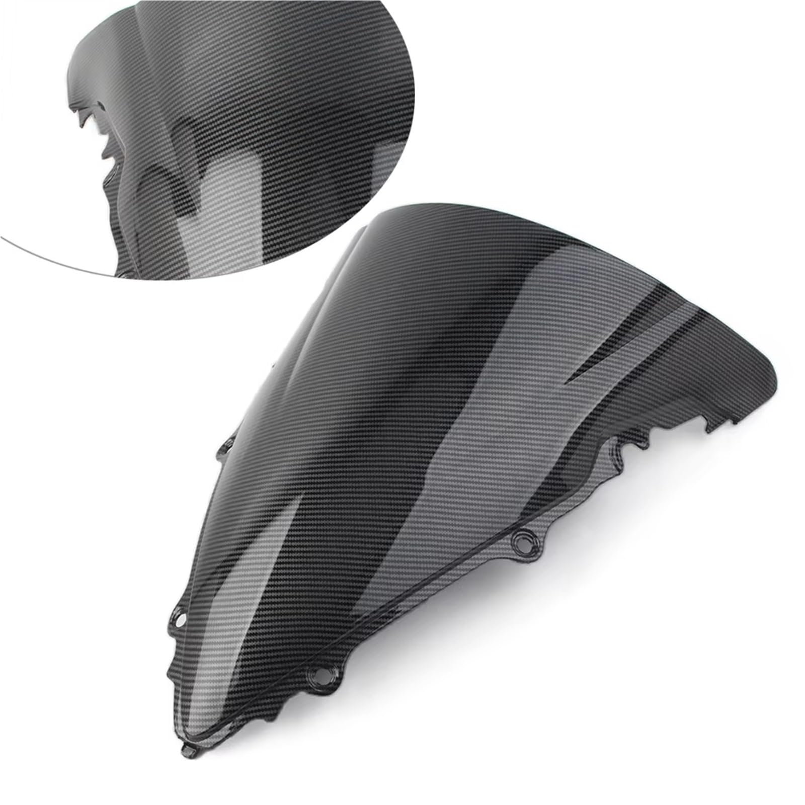 Deflettore Moto Per YZF R6 2003 2004 2005 Parabrezza Per Moto In Plastica ABS Con Motivo In Fibra Di Carbonio Deflettore Antivento A Doppia Bolla Cupolino Moto