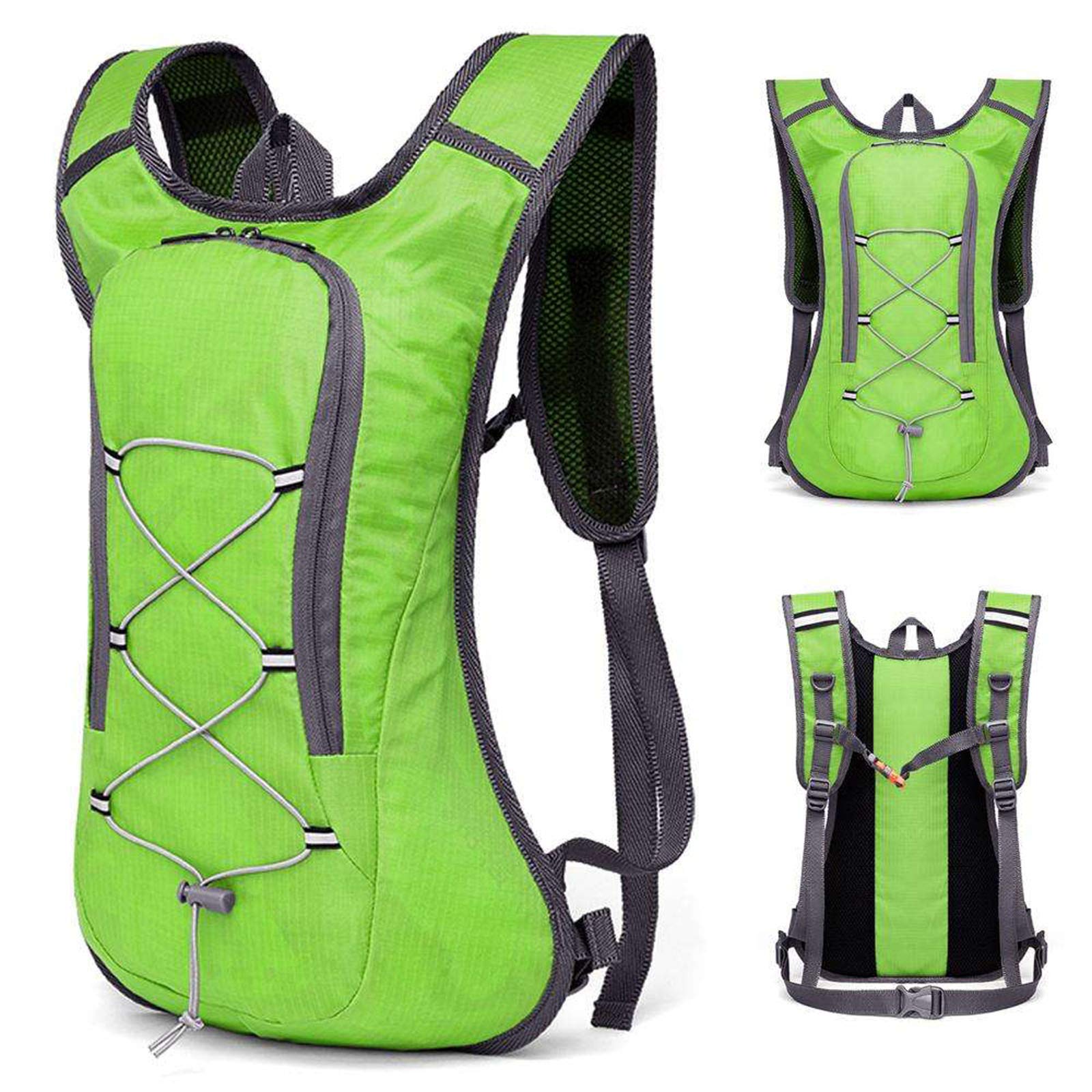 Sac à Dos VTT, Sac Hydratation avec Poche d'eau 2LSac à Dos Running Léger 8L pour Homme Femme pour Vélo VTT Randonnée Alpinisme Camping,Green