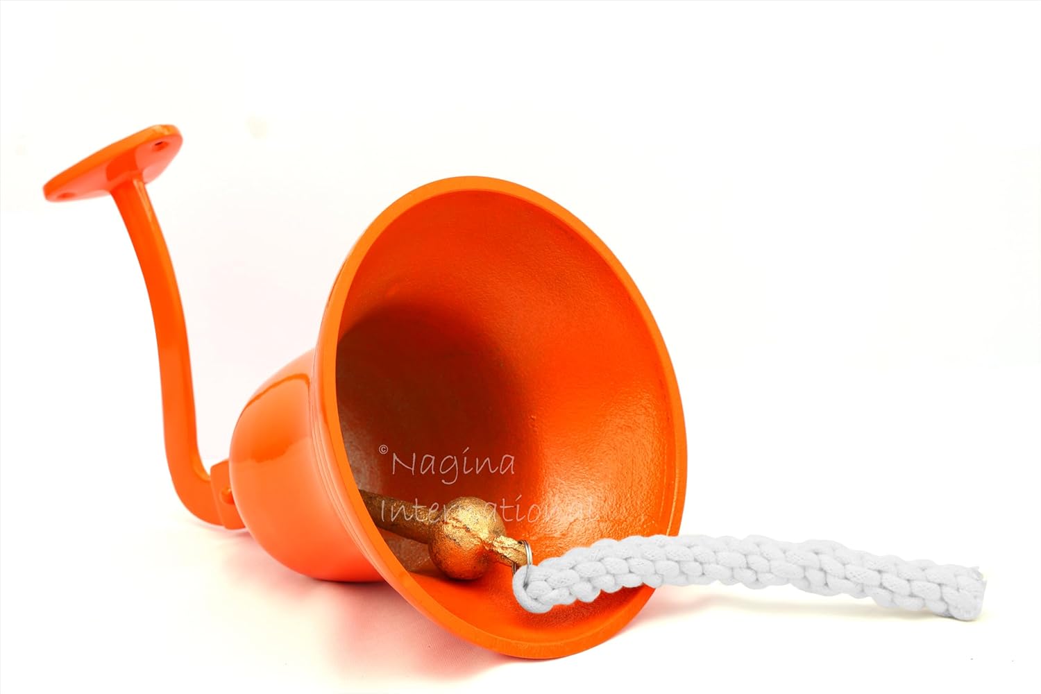 Navy's Nautical Ship's Aluminum Cast Premium Bell | Nursery Decor Gifts | Nagina International(6 Inches, Orange)