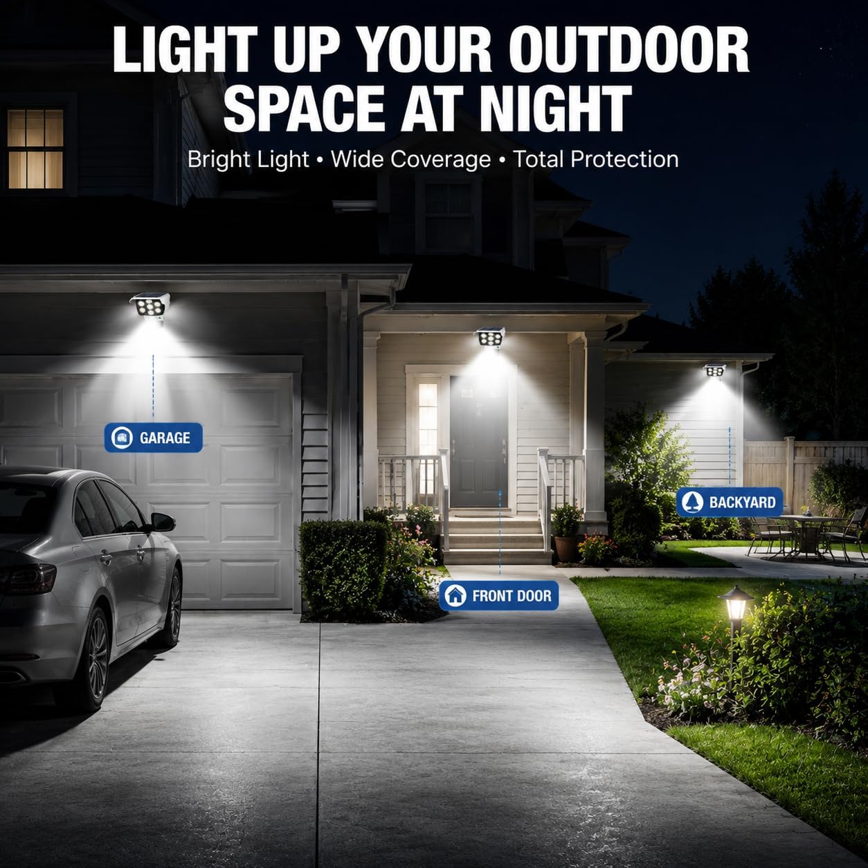 Solar Outdoor Lights, Motion Sensor Security Light with Remote Control Dummy Fake Camera