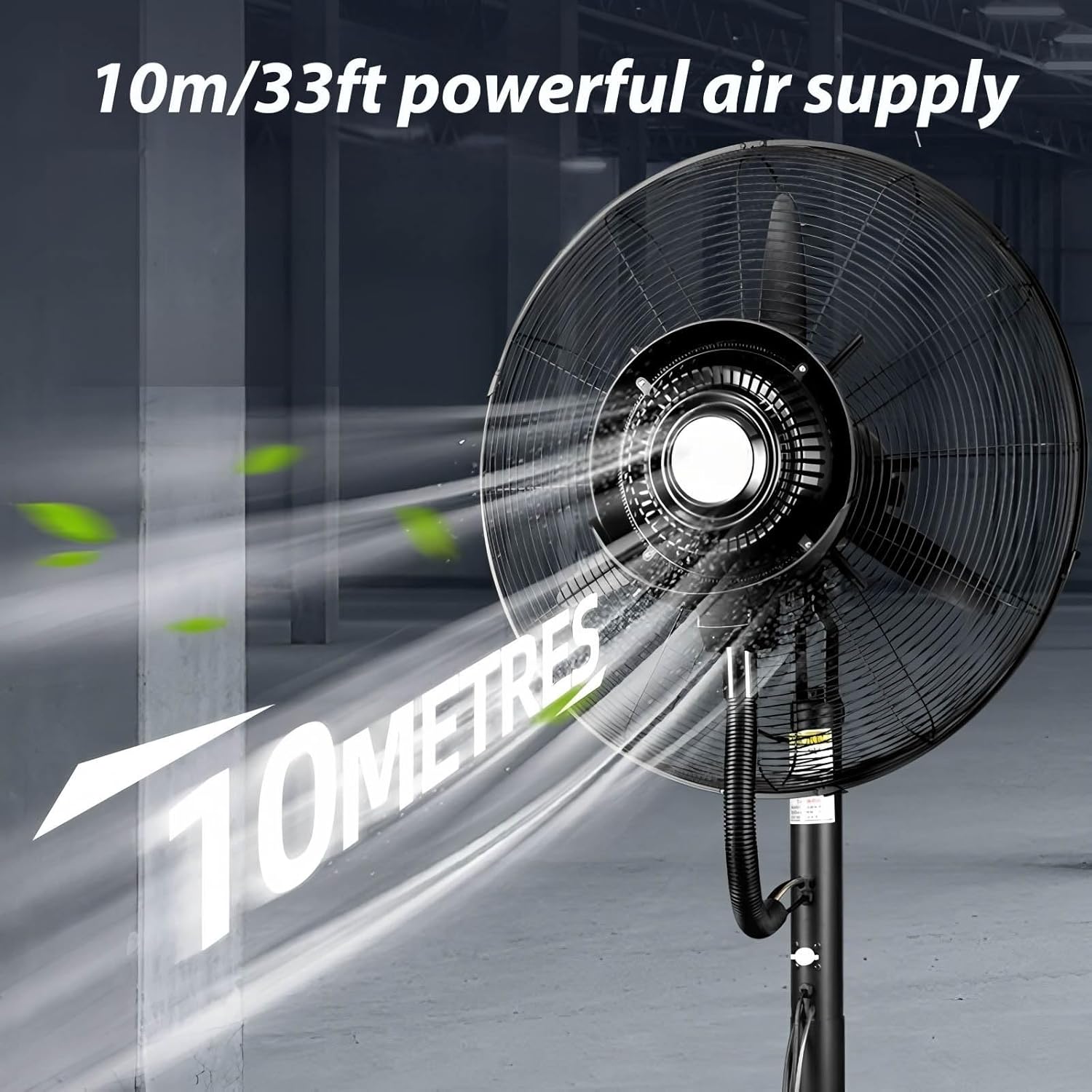 Pedestal Fan With Water Mist Spray Liftable Misting Fans Outdoor 25/30inch Water Mist Fan For Warehouses And Outdoor Venues(Non-liftable,750)