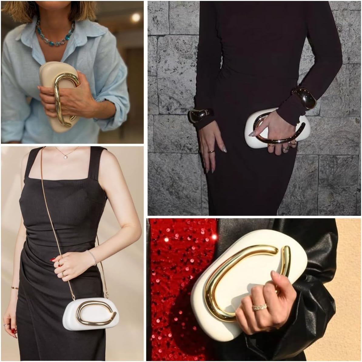 Clutch Purse Women Evening Bag Unique Trendy Purse for Women 2025 Vegan Leather Handbag Acrylic Clutch Box - Image 2