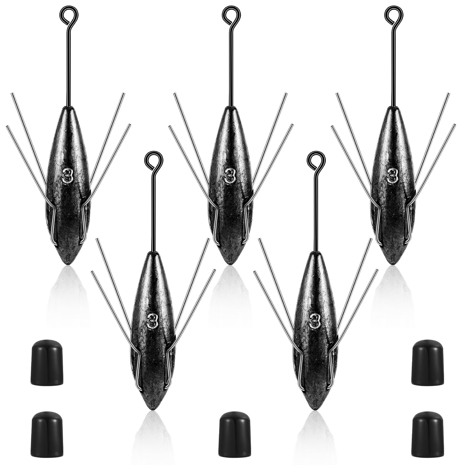 Therwen Pcs Sputnik Sinker Surf Fishing Saltwater Spider Weights Long  Tail Sand Spikes Fishing Catfish Weights for Ocean Sea Sand - Main Image