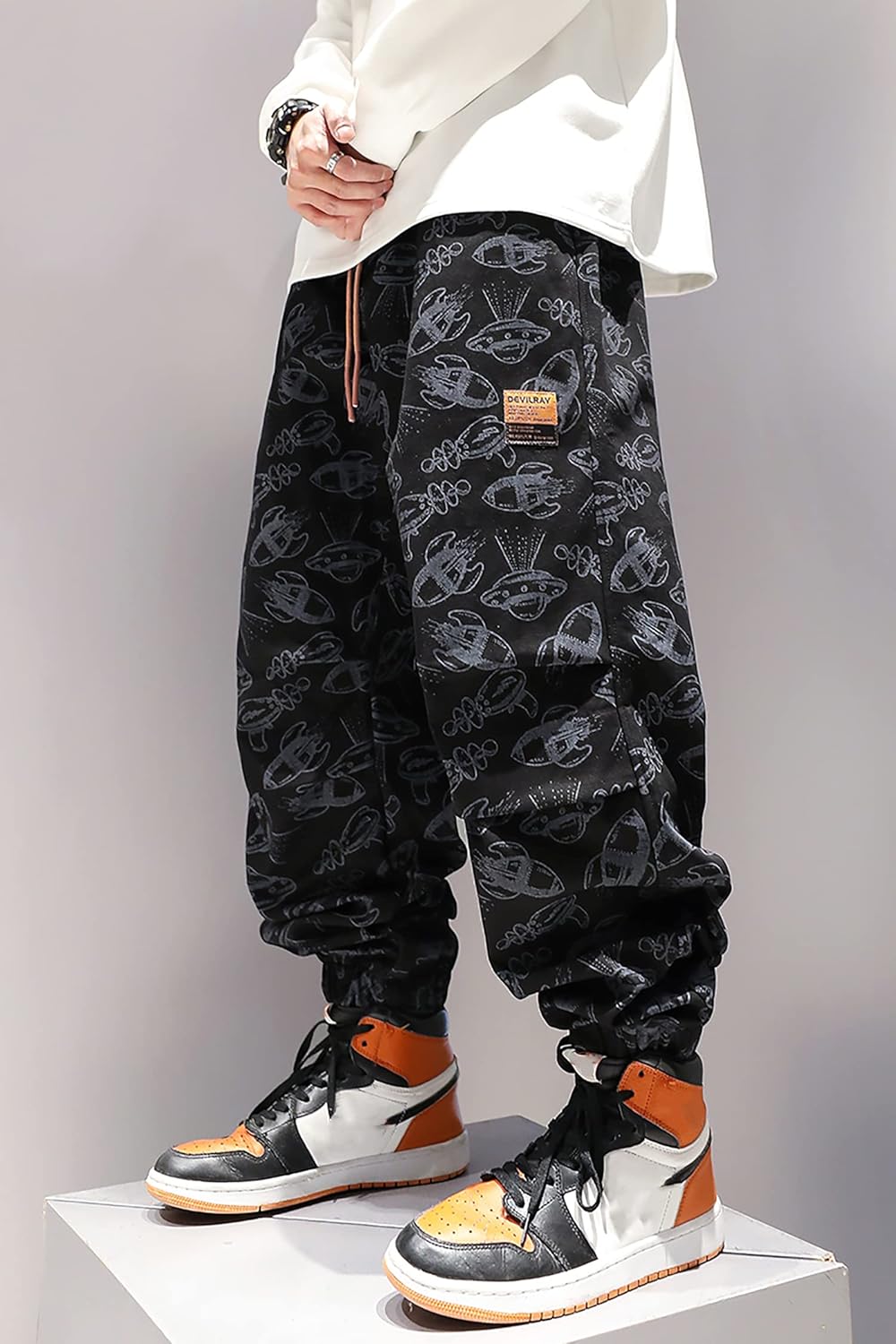 MOKEWEN Men's Jogger Pockets Ankle Athletic Ankle Cargo Pants Medium U009