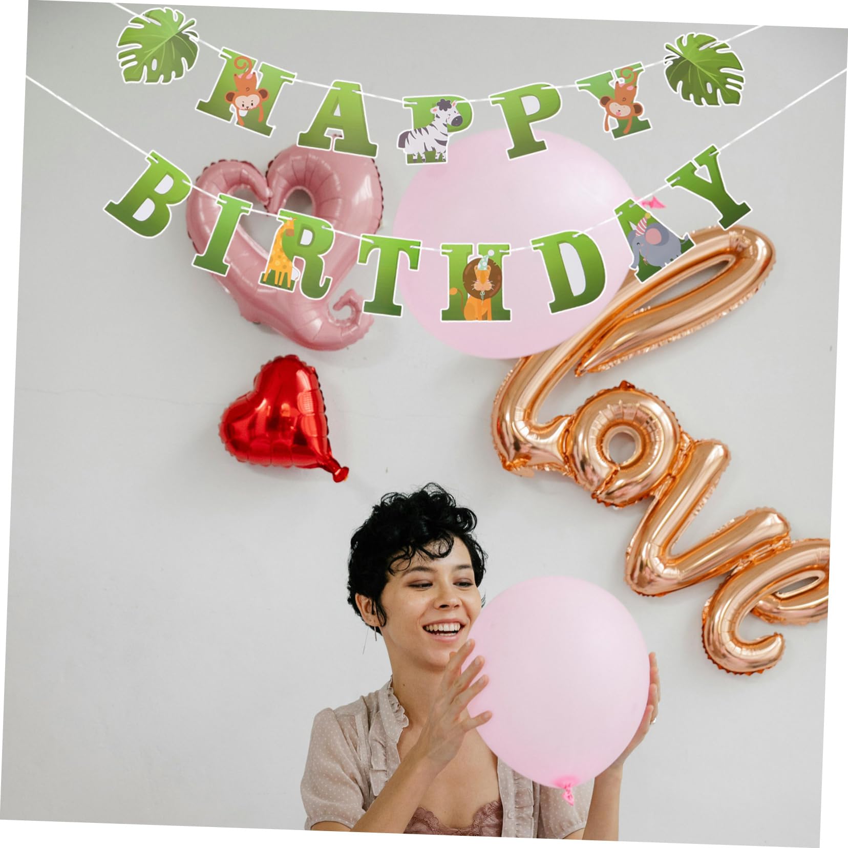 Alasum 5juegos Banner De Cumpleaños De Animales Coloridos Para Fiesta Infantil Decoraciones De Fiesta De Tema Jungle Banderín De Feliz Cumpleaños Para Celebraciones De Niño Niña y