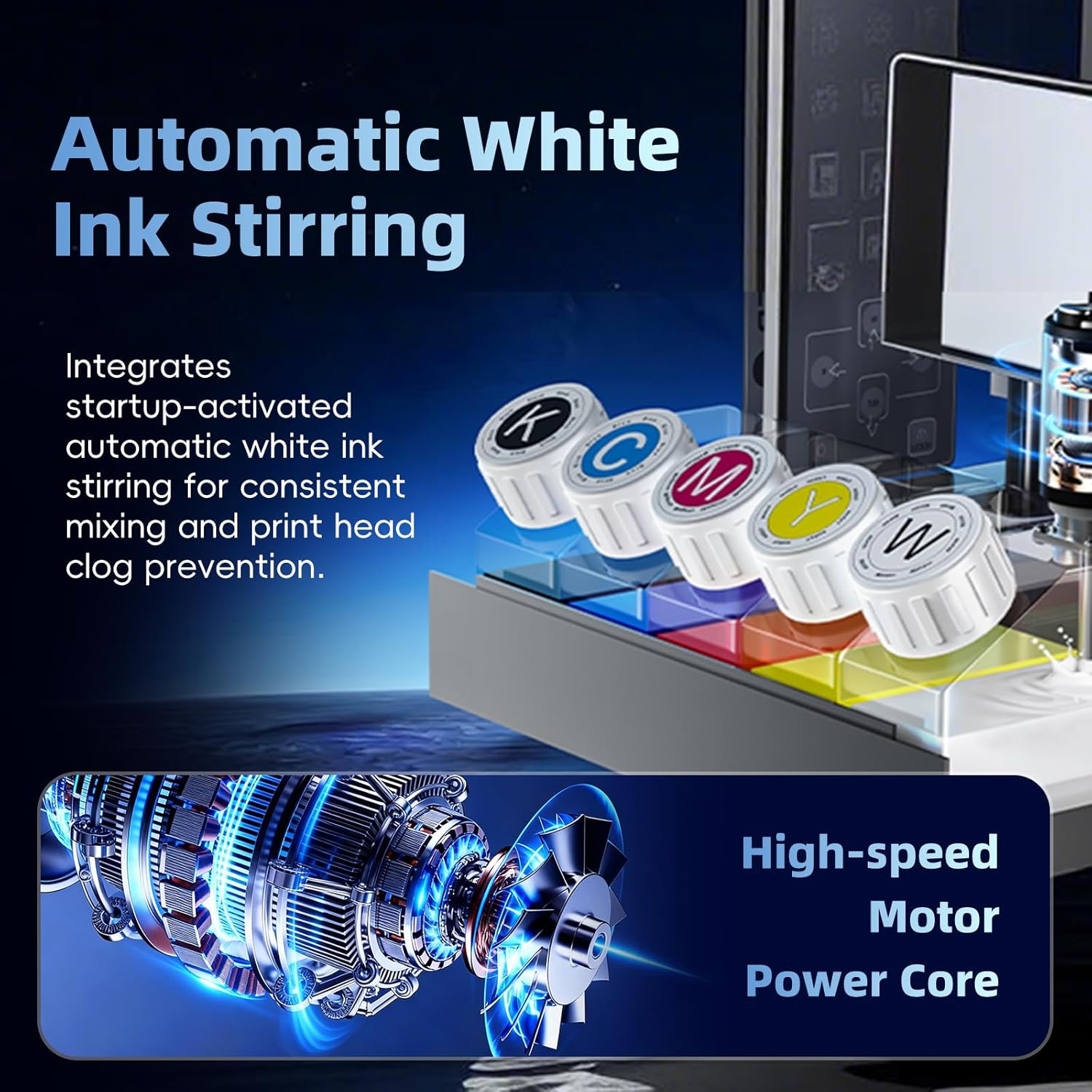 DSV F1080 UV Printer Bundle, 7" Built-in Computer, Auto Timed Cleaning & White Ink Stirring, All-in-One UV DTF Printer, Smart Scan QR Code for Phone Cases, Refrigerator Magnets, Golf Balls, Badges