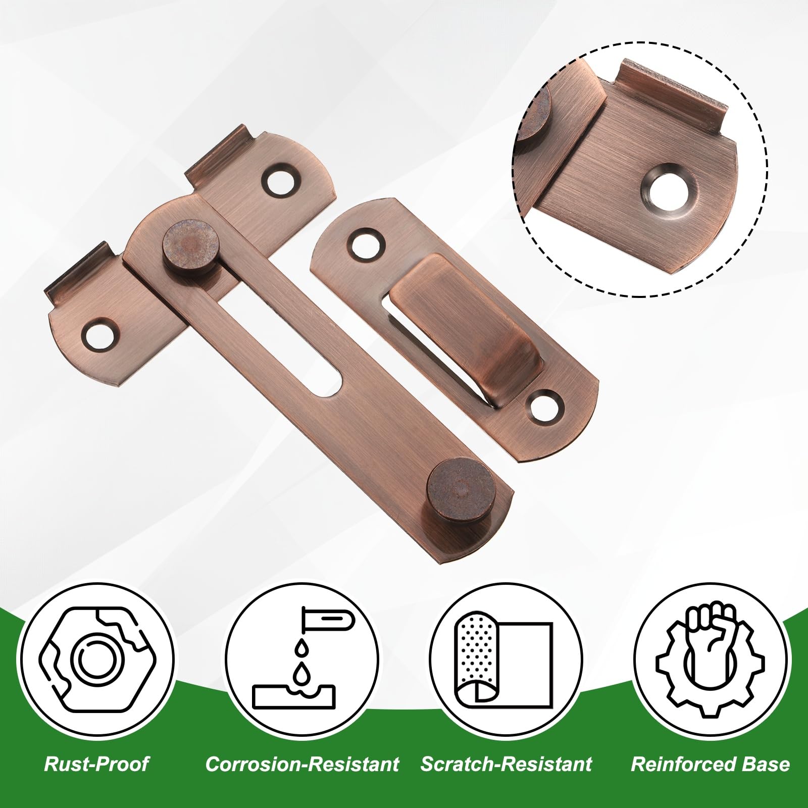 M METERXITY 2-Pack Flip Latch Gate Latch - Image 2