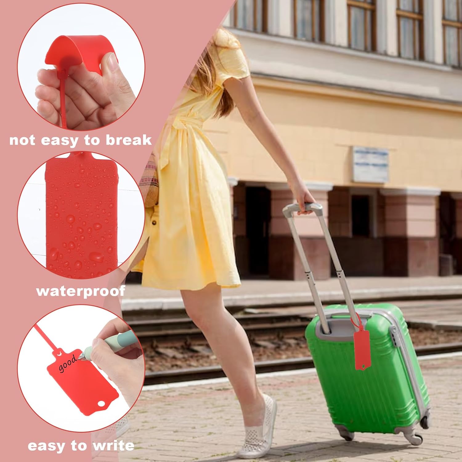 50 PCS Plastic Tags, Waterproof Reusable Labeling Tags for Luggage, Keys, Bags, Inventory & Shipping, Colorful Writable PP Marker Tag with Self-Locking Straps, 15.2x6.5cm - Image 4