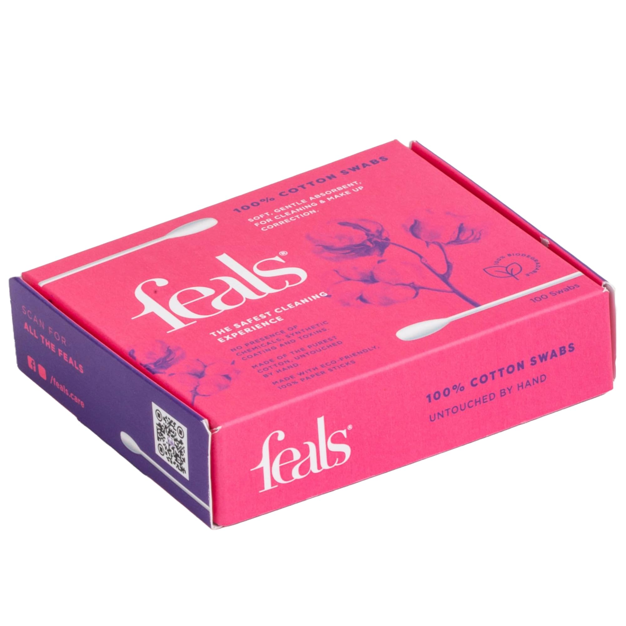 feals cotton ear buds/swabs [100 stems/200 swabs in each box] [pack of 1]