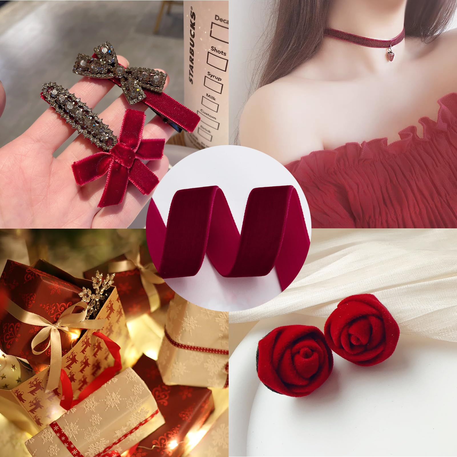 ベロア赤×10m】期間限定 CHANEL ロールからカット ギフト用 リボン