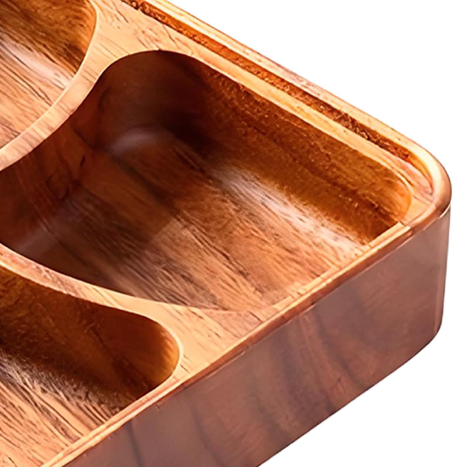 Set di ciotole per snack in legno a 4 scomparti, sicuro e delicato, per antipasti per familiari e amici, perfetto per feste a base di noci, decorazione per la casa e la cucina
