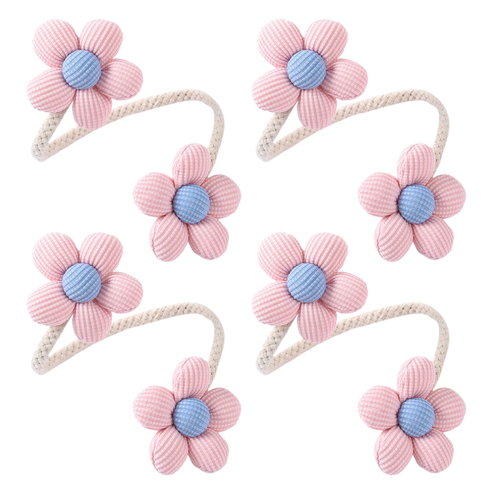 Tfaoys A 4Pieces Colorful Flower Curtain Tiebacks Metal Rope Window Drape Holders Holdbacks Clips For Home Bedroom Decoration Flower Curtain Tiebacks