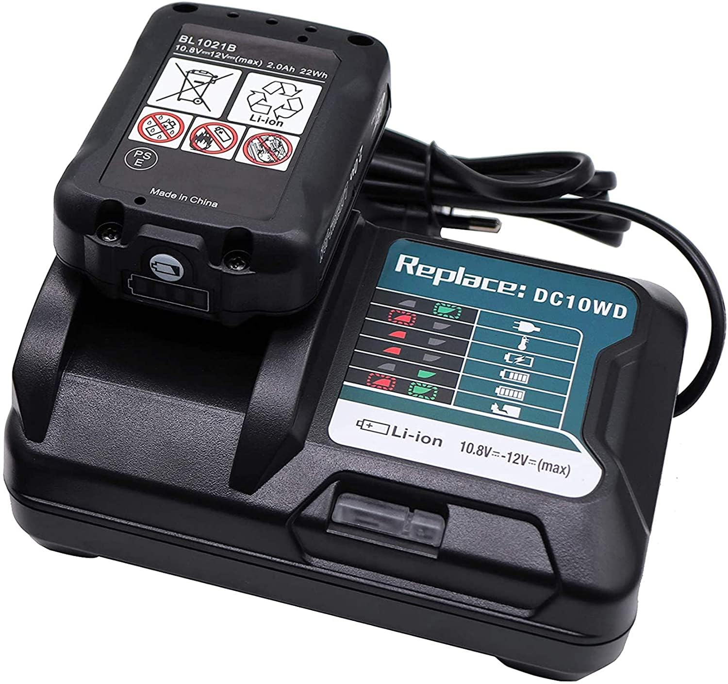 Batteria 12V 2,5Ah Per Makita – Sostitutiva Per BL1021B, BL1015, BL1041B E Altri – 2 Pezzi, Ioni Di Litio, Senza Effetto Memoria
