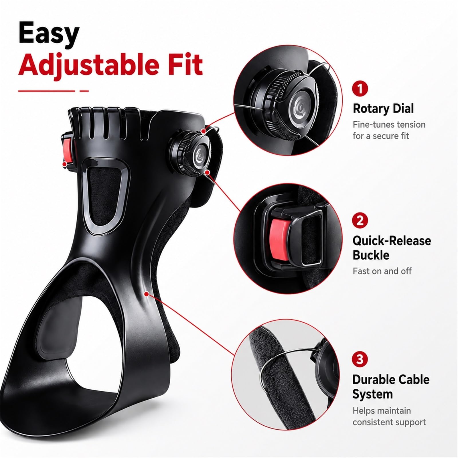 Férula para Pie Caído con Airbag Ortesis de Tobillo Transpirable Soporte Pie Equino Ajustable para Caminar con Zapatos para Hombre y Mujer Entrenamiento Talla Única(Izquierda,L)