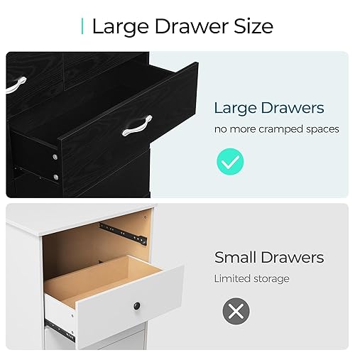 Miniatura 48 de LINSY HOME Cómoda de 8 cajones para dormitorio, cómoda de 54 pulgadas de ancho, cómoda moderna para TV con marco de madera y asas de metal, Negro