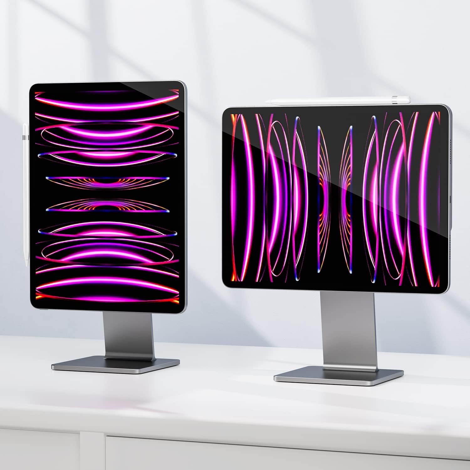 INVZI MagFree Pro Magnetic iPad Stand, Adjustable Rotatable Floating Magnetic iPad Pro Stand Holder for Air 11" M2 (2024), Pro 11 Inch 1st/2nd/3rd/4th Gens,Air 4th, 5th