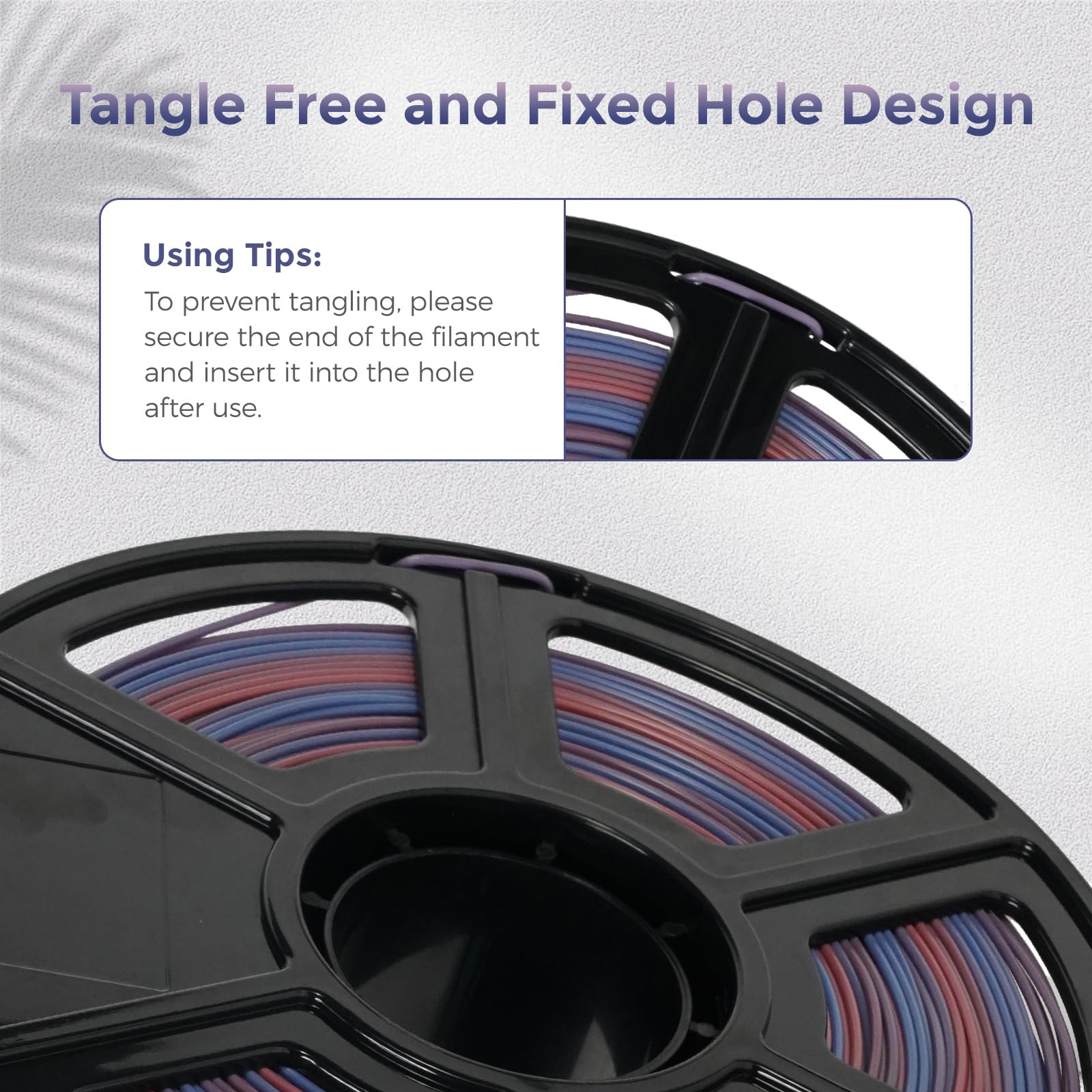 FLASHFORGE Filamento per stampante 3D 1,75 mm, filamenti per stampante 3D 1 kg di bobina - precisione dimensionale +/- 0,02 mm, ecologico, senza fumo e senza odore (rosa e blu, PLA)