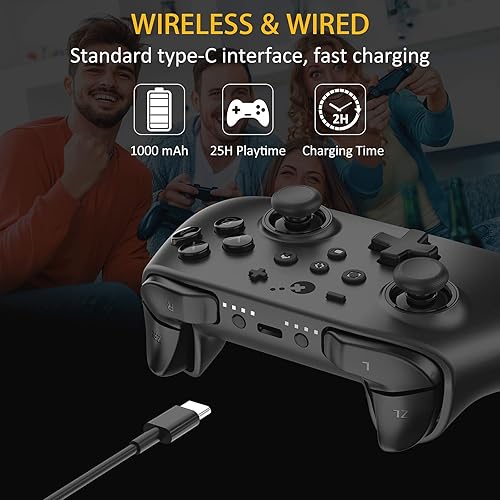 Miniatura 7 de GuliKit(No Stick Drift KingKong 2 Wireless Controller Compatible with Nintendo Switch, Bluetooth Controller with Hall Effect Sense Joystick, No