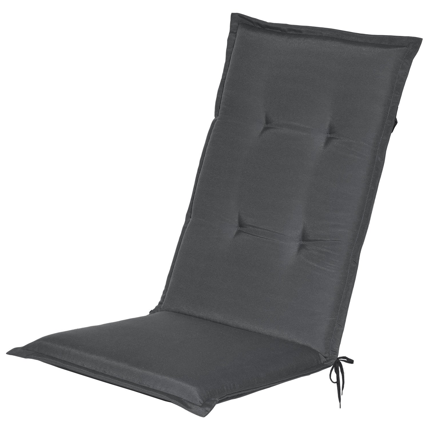 Beautissu Set de 4 Cojines sillas Jardin Loft HL - tumbonas mecedoras de balcón o Asiento Exterior con Respaldo Alto - 120x50x6 cm - Placas compactas de gomaespuma - Antracite