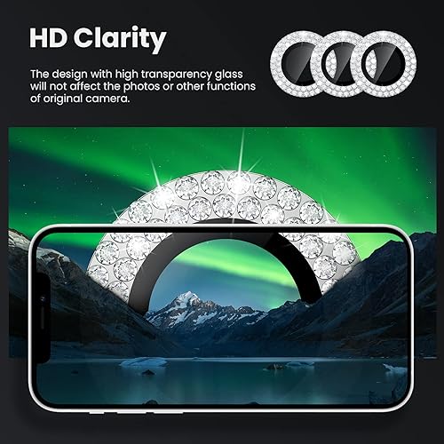 Miniatura 4 de Tensea Protector de lente de cámara para iPhone 14 ProiPhone 14 Pro Max, cubierta de protección para cámara, protector de pantalla de vidrio
