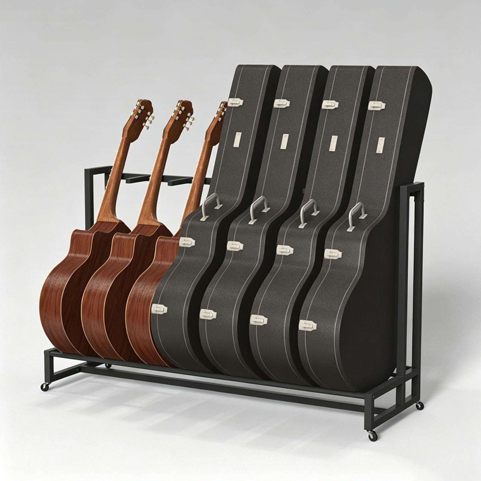 Rollbarer Gitarrenständer, Instrumentenständer für mehrere Instrumente